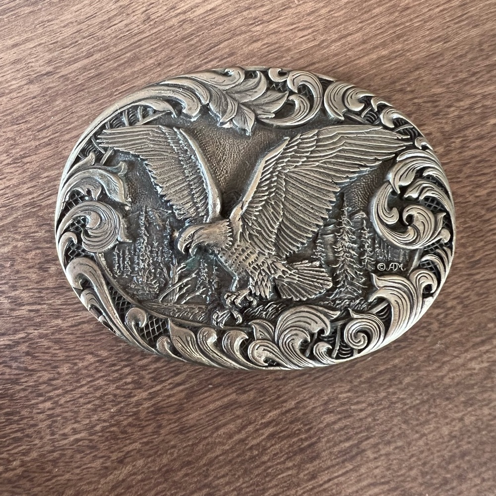 Vintage Award Design Medals ADM Brass Bald Eagle Belt Buckle American